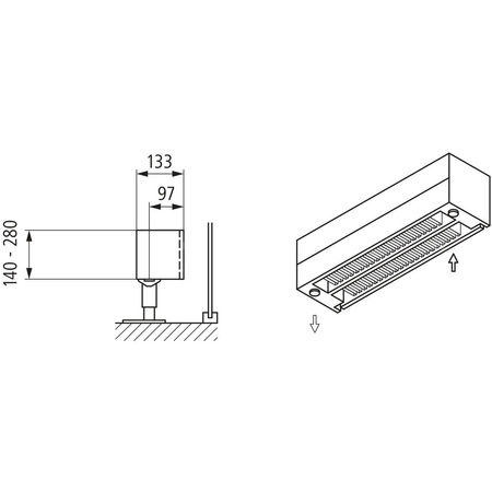 Konwektor Kermi Kon m. Str. Typ22 BH210x133x4400mm QN4110, weiß, 6bar, m. Abd., AB Uni.