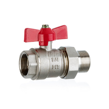 Zawór kulowy wodny motylek z półśrubunkiem 1/2'' STRONG