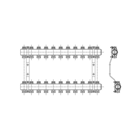 PHA-109 6-obwodowy PN10 Rozdzielacz CuZn