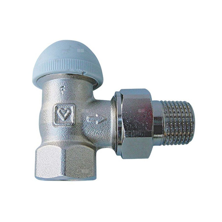 Zawór grzejnikowy termostatyczny HERZ TS-98-VH kątowy z nastawą wstępną, połączenie 1/2'' (niklowanie)
