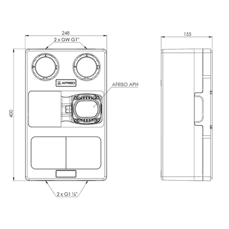 Grupa pompowa AFRISO PrimoTherm K 180-1 DN 25 AP GZ x GW 1 1/2'' x 1'', z izolacją, z pompą obiegową AFRISO APH 361 25-7/180 mm