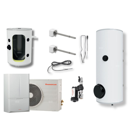 Pakiet - Pompa ciepła powietrze-woda split IMMERGAS MAGIS PRO 6 V2 5.5 kW 230 V + Zasobnik c.w.u. OKC 200 NTR/HP + Zasobnik buforowy NAD 50 V1