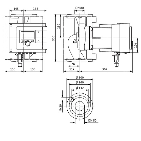 Pompa obiegowa WILO Stratos MAXO 80/0,5-16 PN16 1 x 230 V 50/60 Hz, PN 16/16bar