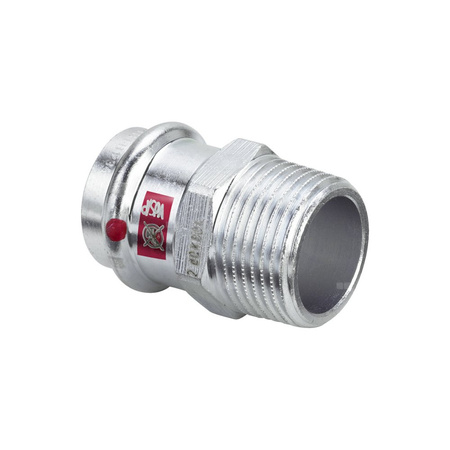 Złącze przejściowe Prestabo VIEGA 1111 Jednoczęściowy, stal (Ocynk galwaniczny/elektrolityczny) / stal (ocynk), 28 mm, 1/2'' (mz x gz), 50 mm z uszczelką