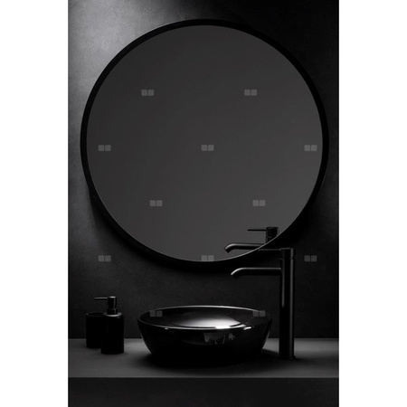 Bateria umywalkowa stojąca nablatowa KFA Armatura MOZA click clack, czarny, montaż blat / otwór na baterię