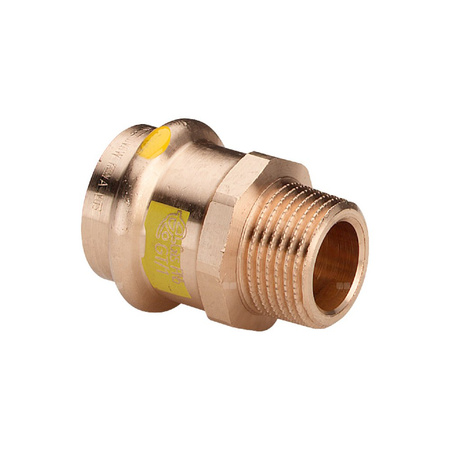 Złącze przejściowe Profipress VIEGA 2611 jednoczęściowy, brąz / brąz, 35 mm, 1 1/2'' (mz x gz), 62 mm