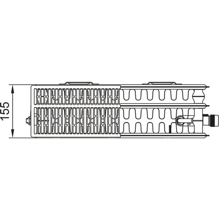 Grzejnik płytowy typ 33 KERMI X2 Profil-V, lewy, z osłonami wym. 750 x 2600 mm, kolor biały, moc 6877 W