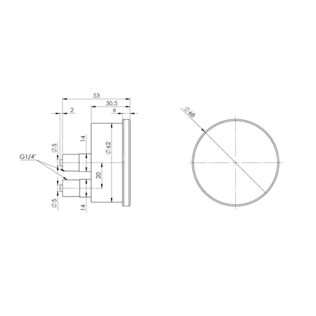 Ciśnieniomierz różnicowy AFRISO KP Dif D911 0/25 mbar mosiądz G1/4B aksjalne fi 63, kl. 1.6%