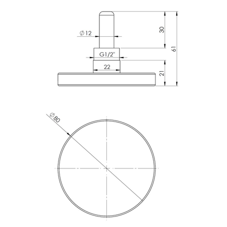 Termometr bimetaliczny AFRISO BiTh fi 80 mm 0…120'C tuleja 40 mm połączenie ax