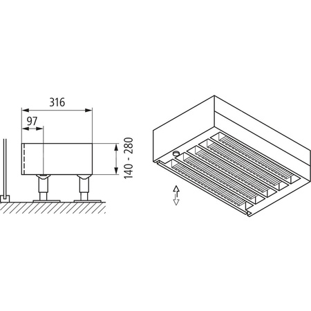 Konwektor Kermi Kon m. Str. Typ55 BH280x316x1500mm QN4305, weiß, 6bar, m. Abd., AB Uni.