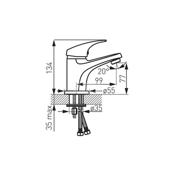 Bateria umywalkowa FERRO FERRO ONE, chrom