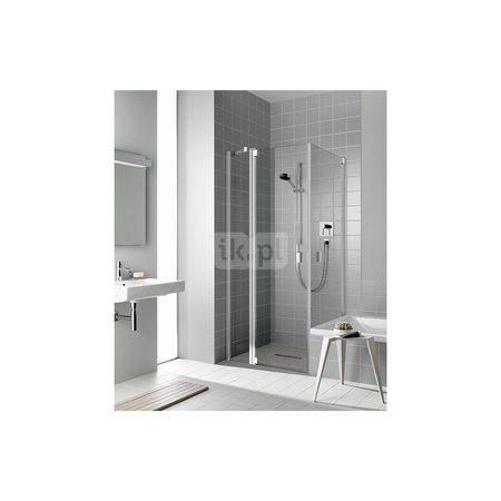 Kermi drzwi wahadłowe Raya 1NL 0750x 2000 BV: 720-750 srebro wysoki połysk, szkło ESG przezroczyste z Clean