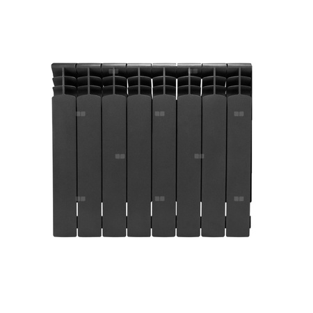 Grzejnik żeberkowy KFA Armatura G500/8 aluminium, podłączenie boczne 572 x 644 mm, kolor grafit (RAL 9007), moc 1128 W