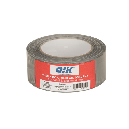 Taśma samoprzylepna QIK do otulin, kolor srebrny 48 mm x 45 m