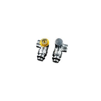 Zestaw Design kątowy - odwrócony (zawór termostatyczny z nastawą i powrotny 1/2"-3/4"E) kolor satyna