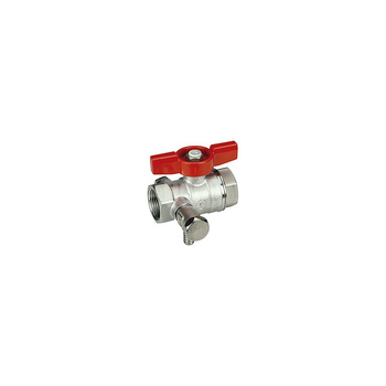 Zawór kulowy GIACOMINI R251S 3/4'' GW z kurkiem spustowym 1/4'', uchwyt: motylek