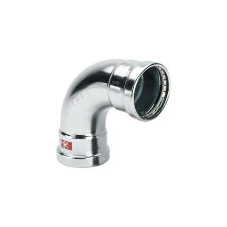 Łuk Prestabo 90' VIEGA 1116LF jednoczęściowy, stal (ocynk galwaniczny/elektrolityczny) / stal, 108 mm (mz x mz), (głębokość: 138 mm) z uszczelką