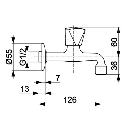 Zawór wypływowy umywalkowy ścienny z napowietrzaczem