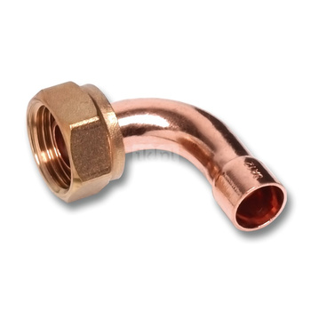 Łuk 90' SANHA 5002G dwuczęściowy, Cu, 15 mm x 1/2'' (lut wewnętrzny x nz)