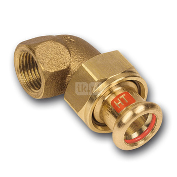 Śrubunek 45' SANHA Press Solar trzyczęściowy, Cu, 18 mm x 1/2'' (zw x GW)