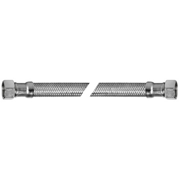 Wąż elastyczny przyłączeniowy QIK stal nierdzewna, 3/4'' x 8 mm x 3/4'', dł. 800 mm, GW x GW z oplotem