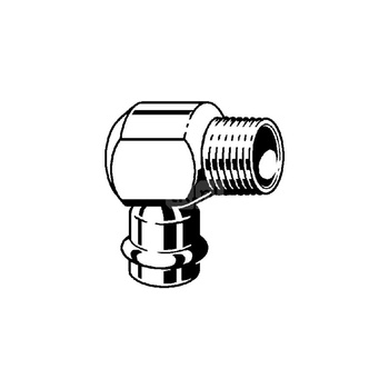 Złącze przejściowe Prestabo 90' VIEGA 11141 jednoczęściowy, stal (ocynk galwaniczny/elektrolityczny) / stal (ocynk galwaniczny/elektrolityczny) (ocynk), 12 mm, 3/8'' (mz x gz)