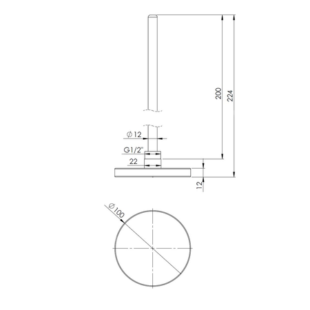 Termometr bimetaliczny AFRISO BiTh fi 100 mm 0…120'C tuleja 200 mm połączenie ax