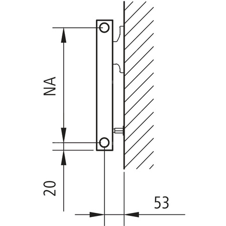 Grzejnik płytowy typ 11 KERMI HHN, z osłonami wym. 210 x 1500 mm, kolor biały, moc 626 W
