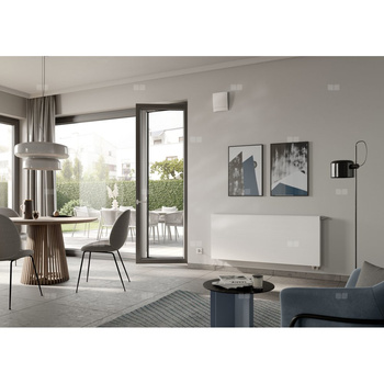 Kermi®x-flair, Line-Vplus typ 33 905x805 RAL9016, 10 bar, z osłoną, lewy