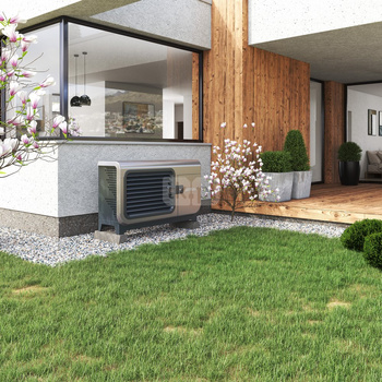 Hybrydowy system grzewczy: pompa ciepła 3F R290 Airmax3  12GT (3-15 kW) + szafa hydrauliczna Onebox z wymiennikiem c.w.u. do pomp ciepła Tower Grand 190 z kompletem elektrycznym 2kW + bufor 120 + centrala Smart Home Sinum