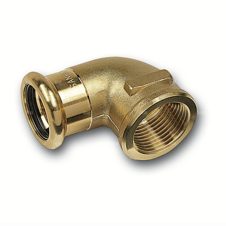 Kolano 90' SANHA PURAPRESS, brąz, 18 mm x 1/2'' (zw x GW)