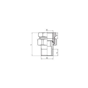Śrubunek prosty o-ring PERFEXIM 1046S, mosiądz, 1/2'' (GW x GZ), PN16 bar