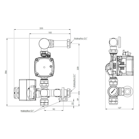 Moduł mieszający BRU 551 do ogrzewania podłogowego z zaworem ARV 362 Vario ProClick