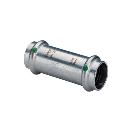 Mufa Sanpress VIEGA 23155 jednoczęściowy, stal nierdzewna (stan surowy) / stal nierdzewna (stan surowy), 22 mm (mz x mz), 81 mm