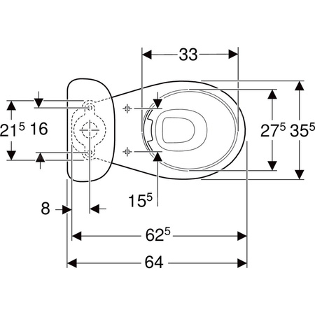 REKORD Zestaw: miska ustępowa kompaktowa ze spłuczką owalną z zasilaniem bocznym, odpływ poziomy, Rimfree (K93020000+K94009000)