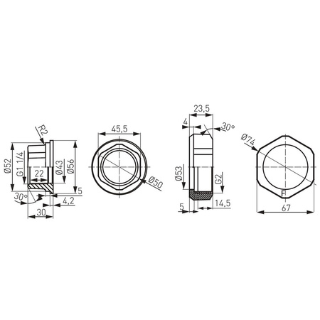 Półśrubunek do pompy 2"x5/4" żeliwny 1kpl. (2szt)