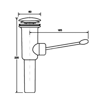 Spust umywalkowy DEKORACYJNY 11/4"x60mm z dźwignią otwierającą i zamykającą STAL SZCZOTKOWANA
