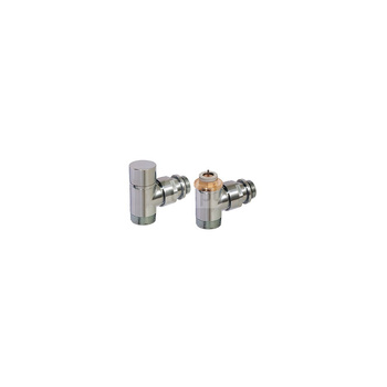 Zestaw Design kątowy (zawór termostatyczny z nastawą i powrotny 1/2"-3/4"E) kolor chrom