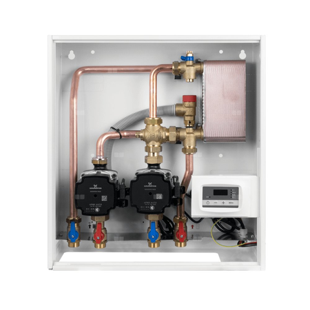 Grupa pompowa AFRISO PrimoBox AHB 622 GZ x GW 3/4'' x 3/4'', z zaworem termostatycznym, z izolacją, z pompą obiegową 2x Grunfos UPM3 Auto