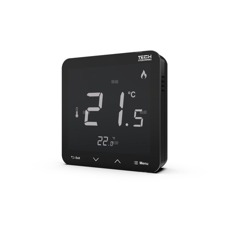 Bezprzewodowy regulator pokojowy czarny, model R-8s PLUS