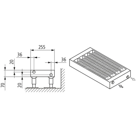 Konwektor Kermi Konvektor Typ54 BH210x255x900mm QN1883, weiß, 6bar, o. Abd, AB Uni