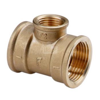 Trójnik FERRO redukcja mosiądz 3/4'' x 1/2'' x 3/4'' GW, kolor żółty