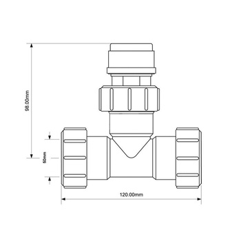 Trójnik z zaworem napowietrzającym 50mm