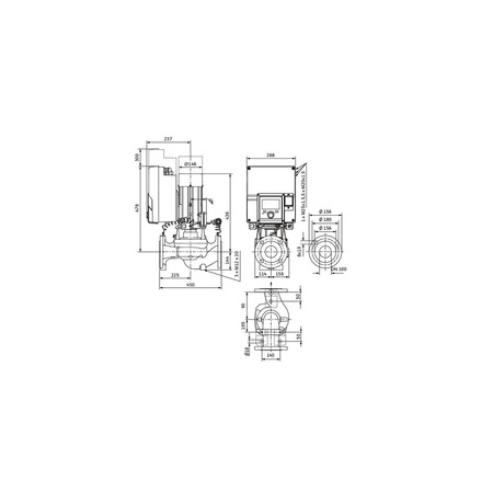 Pompa obiegowa WILO Stratos GIGA 2.0-I 100/1-9/1,5 typu in-line z silnikiem znormalizowanym 50/60 Hz, moc silnika 1.4kW 2.6 A 1800 obr/min, wlot Kołnierz DN 100