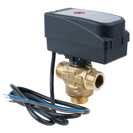 Zawór trójdrożny AFRISO AZV 642 mosiądz, średnica DN 15 gwinty zewnętrzne silnik elektryczny