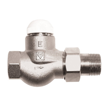 Zawór grzejnikowy termostatyczny HERZ TS-E prosty, połączenie 1'' (niklowanie)