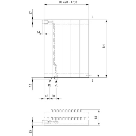 Grzejnik płytowy typ 22 KERMI V-HVV wym. 1600 x 700 mm, kolor biały, moc 2470 W