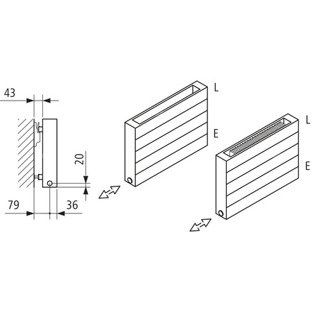 Grzejnik płytowy typ 21 KERMI HHN, z osłonami wym. 630 x 4800 mm, kolor biały, moc 6629 W