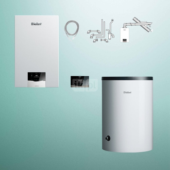 Pakiet - Kocioł gazowy jednofunkcyjny VAILLANT ecoTEC plus VC 20CS/1-5 kondensacyjny wiszący 2.8 - 21 kW+ Zestaw powietrzno-spalinowy + RegulatorsensoCOMFORT 720 + Zasobnik c.w.uVIH R 150/6 B