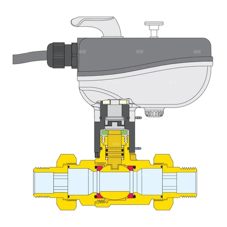 Dwudrożny kulowy zawór strefowy z napędem do instalacji klimatyzacyjnych 3/4" - 24V